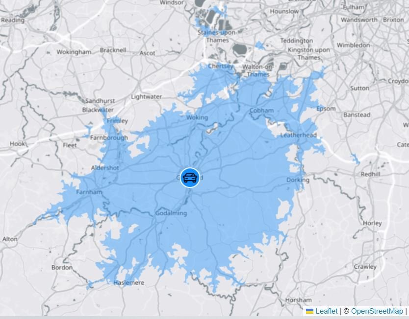 Guildford travel distance