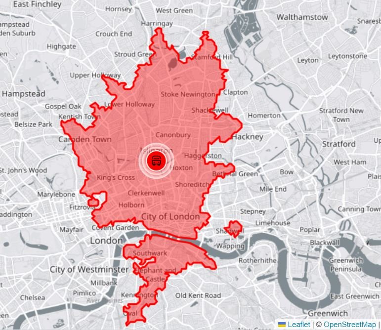 Islington travel distance